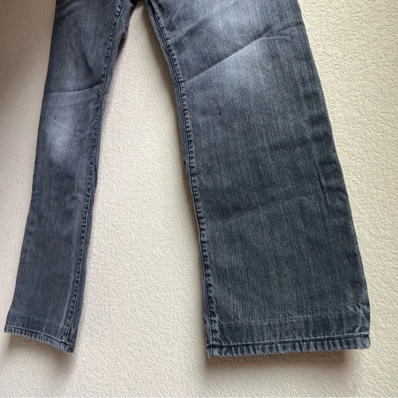 Robin's Jean Men's Raw Denim Straight Leg Black Jeans with Studs, size 38